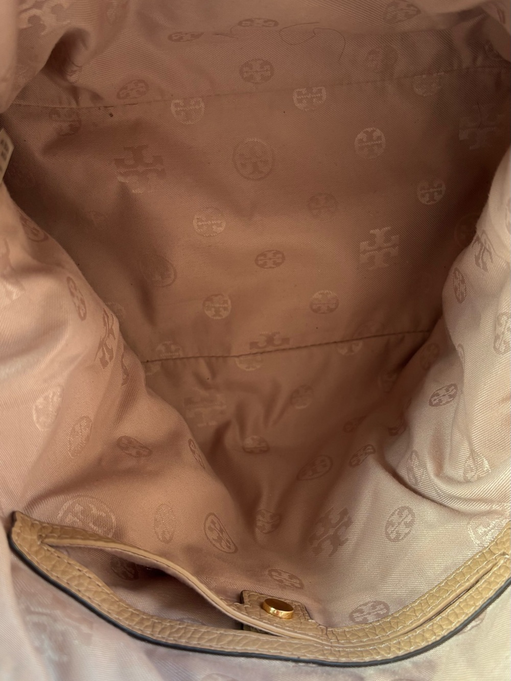Tory Burch Blush Taupe Pebbled Leather Tote with Braided Handles - Picture 3 of 4